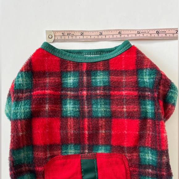 Pup Crew - Fleece Red/Green Plaid Christmas Pajamas sz XS - Picture 7 of 8
